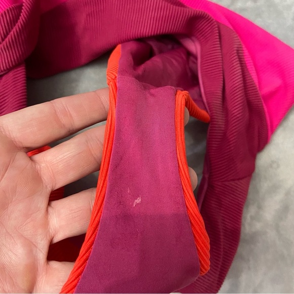 New! Beach Riot Joyce swimsuit be mine colorblock pink red 27906 - Picture 6 of 9